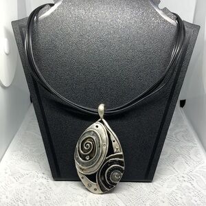 Modernist style statement abstract design pendant necklace